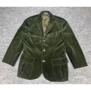 Polo Ralph Lauren Corduroy Blazer Mens 40R Green Good Wide Wale Sport Coat
